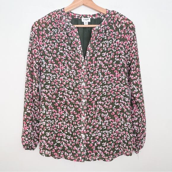 J.Crew Floral Button Up Blouse - Picture 1 of 5